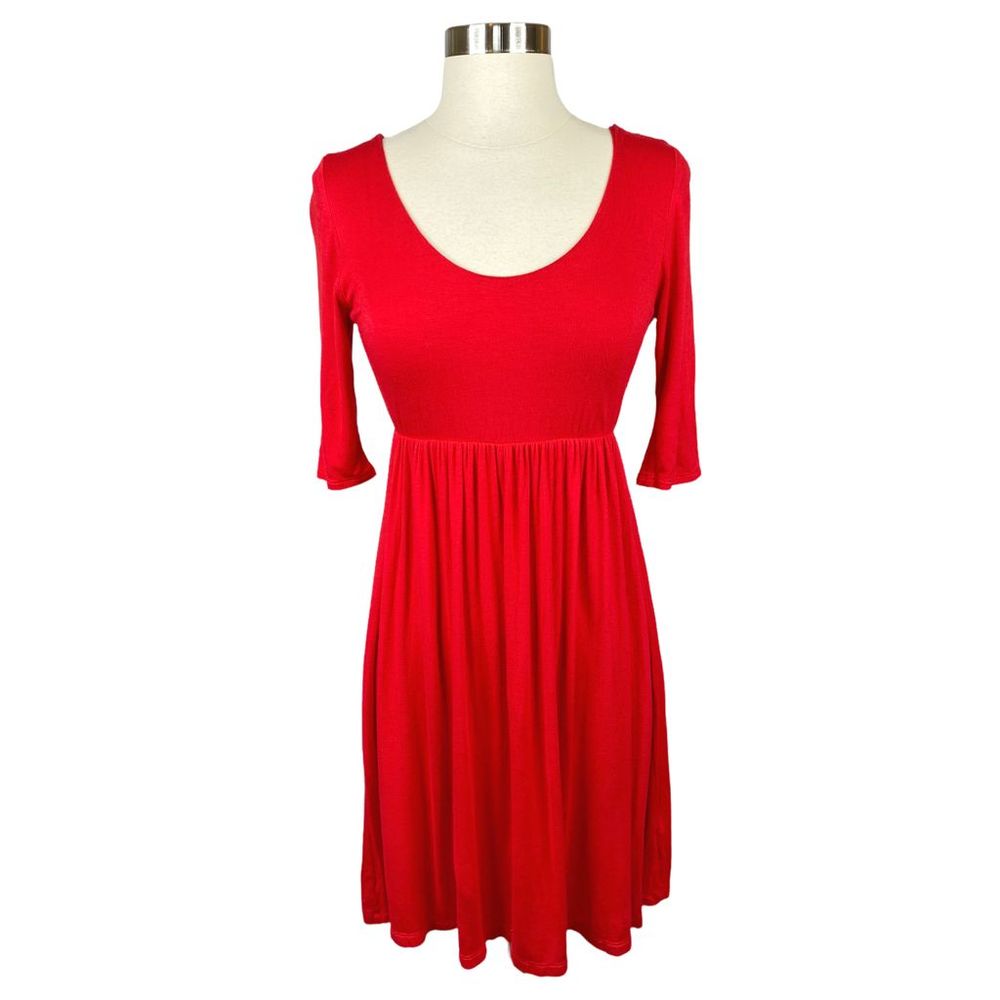 Nymphe Red Scoop Neck Babydoll Dress - Size Medium